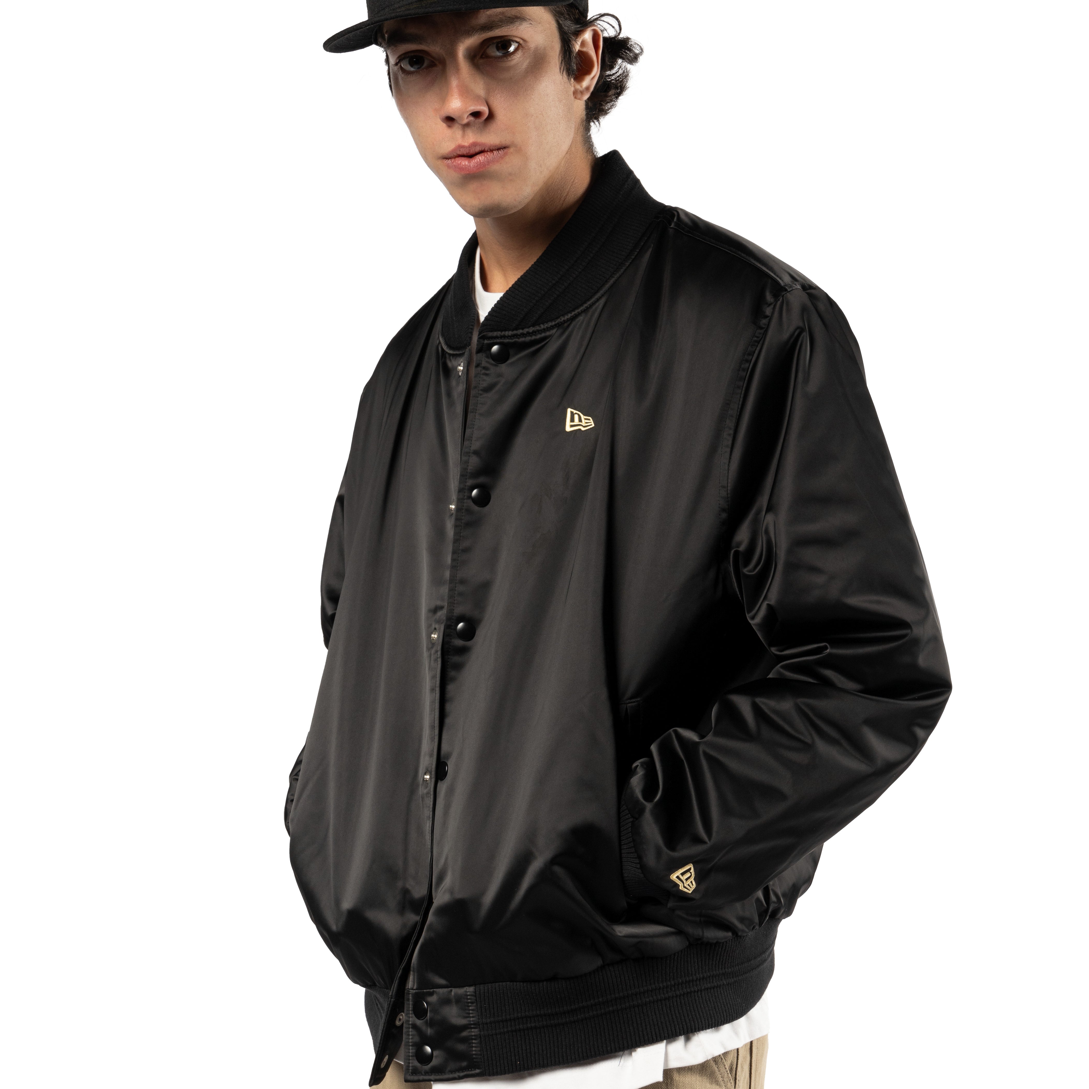 New Era - NE Sating Bomber Jacket - Black - Headz Up 