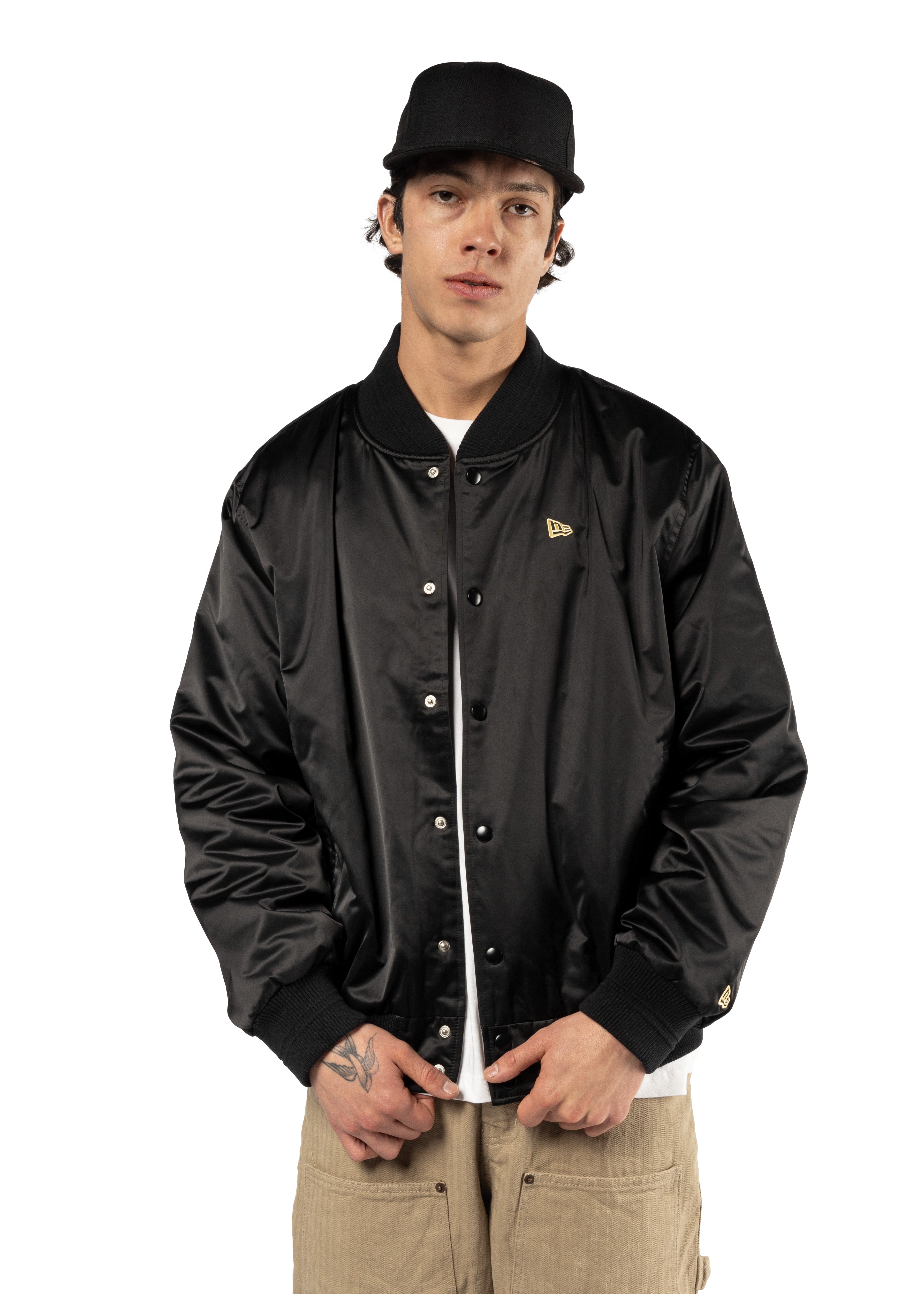 New Era - NE Sating Bomber Jacket - Black - Headz Up 
