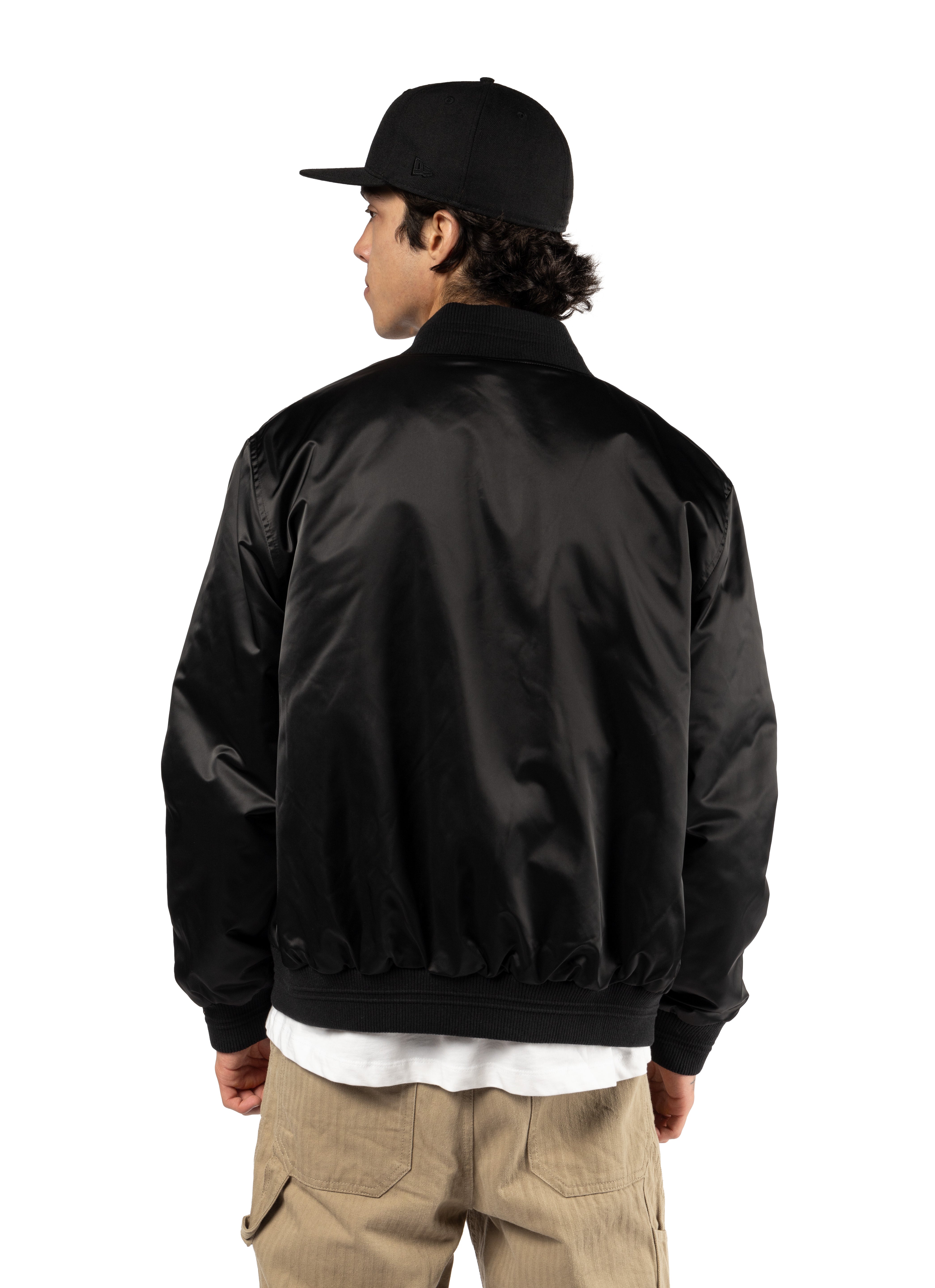 New Era - NE Sating Bomber Jacket - Black - Headz Up 