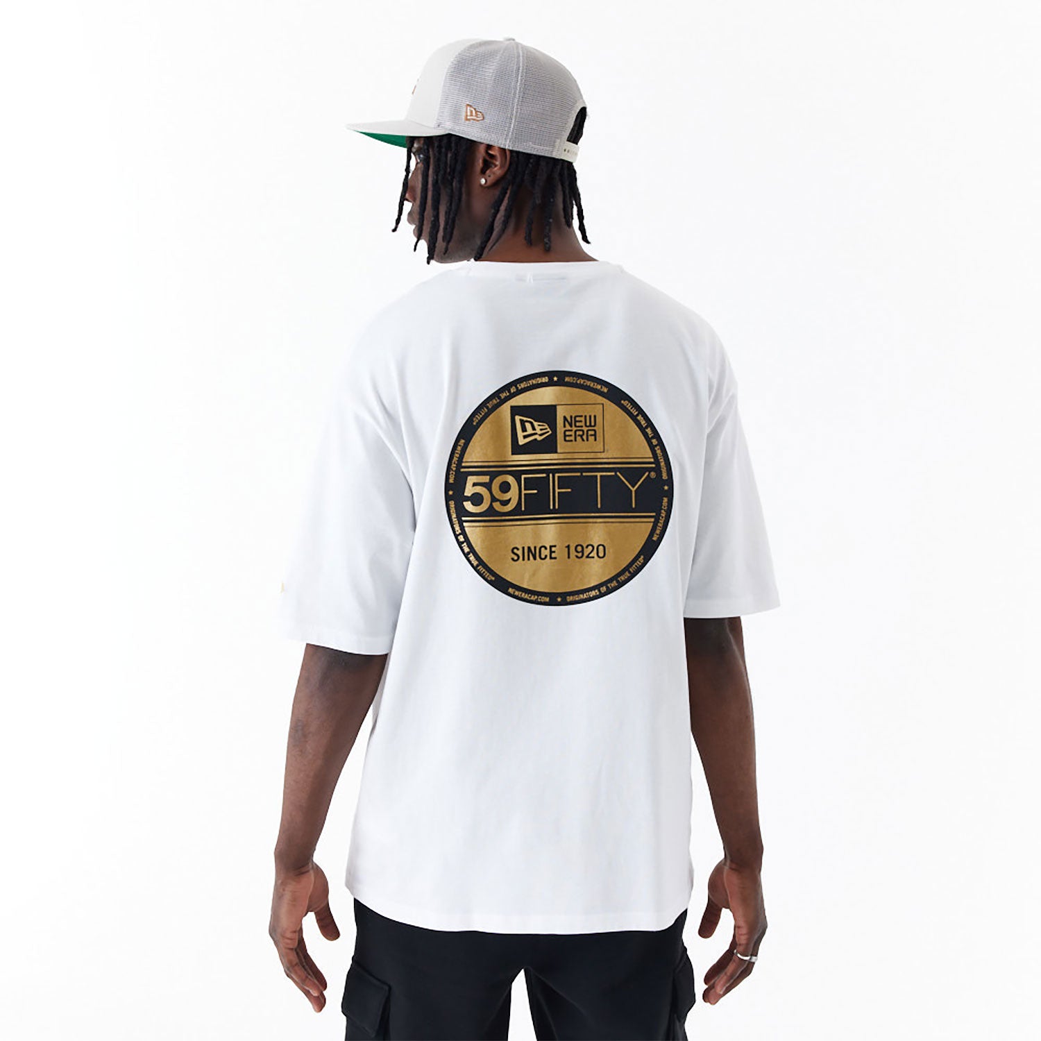 New Era - NE Sticker Tee Oversize - White - Headz Up 