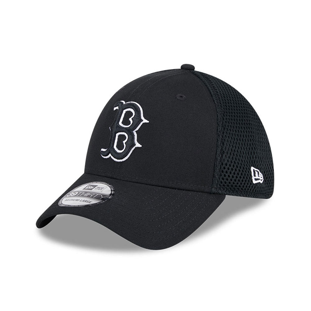 Sort New Era Boston Red Sox MLB Evergreen Neo 39THIRTY stretch fit kasket med logo og justerbar pasform