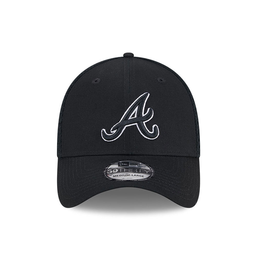 New Era - Atlanta Braves - MLB Evergreen Neo - 39THIRTY Stretch Fit Cap - Black - Headz Up 