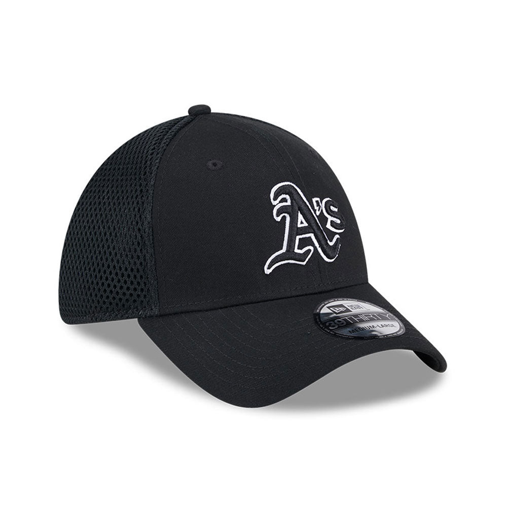 New Era - Oakland Athletics - MLB Evergreen Neo - 39THIRTY Stretch Fit Cap - Black - Headz Up 