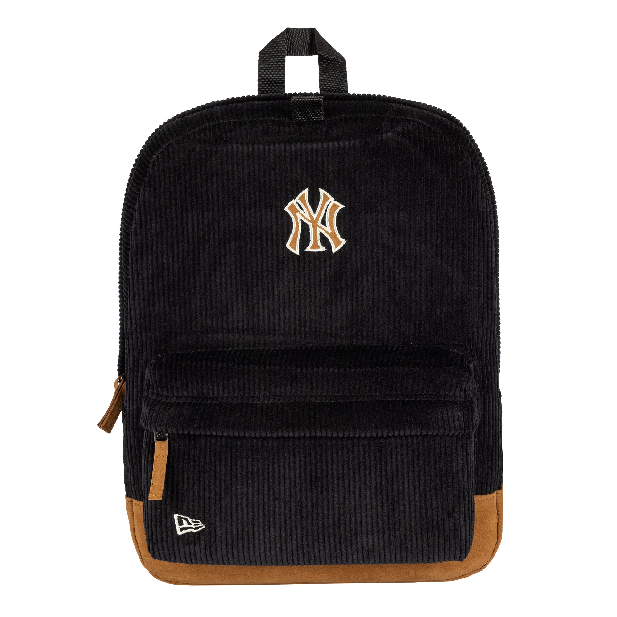 Sort New Era CORD Stadium Taske med Yankees logo, rummelig sportstaske med justerbar skulderrem og sporty design.
