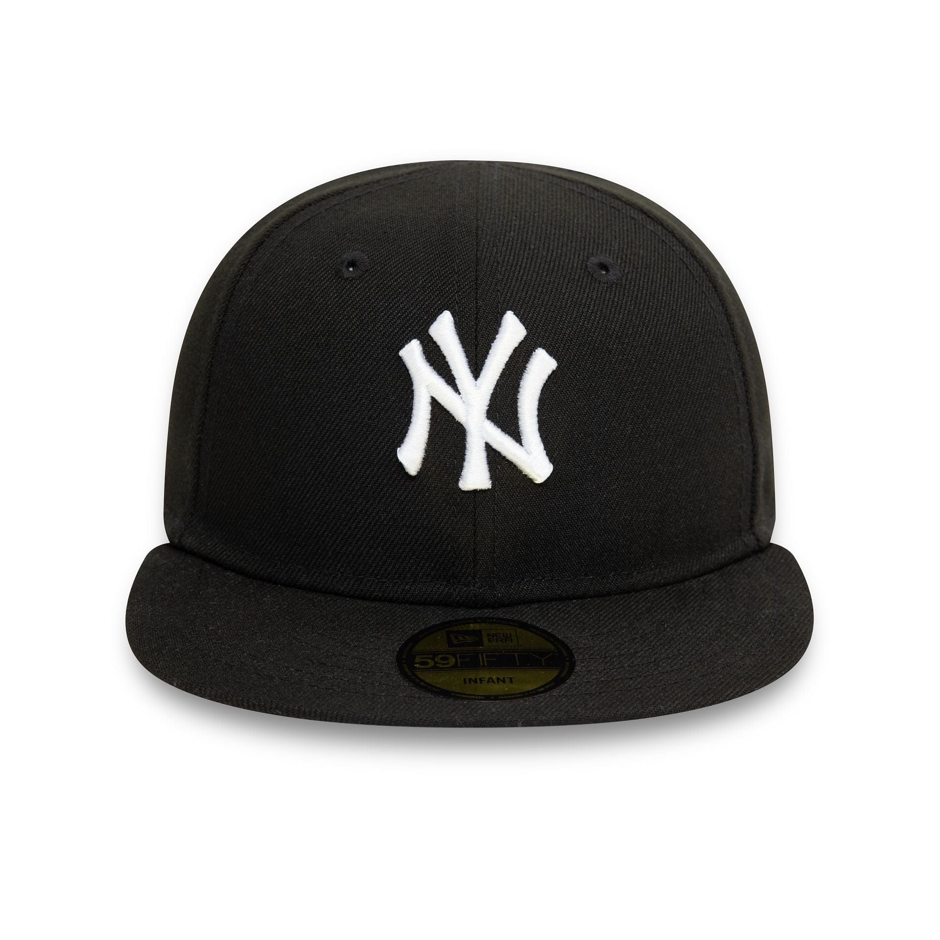 Sort New Era Yankees baby cap, 59FIFTY fitted, med Yankees logo, blød og behagelig til spædbørn, perfekt til små fans