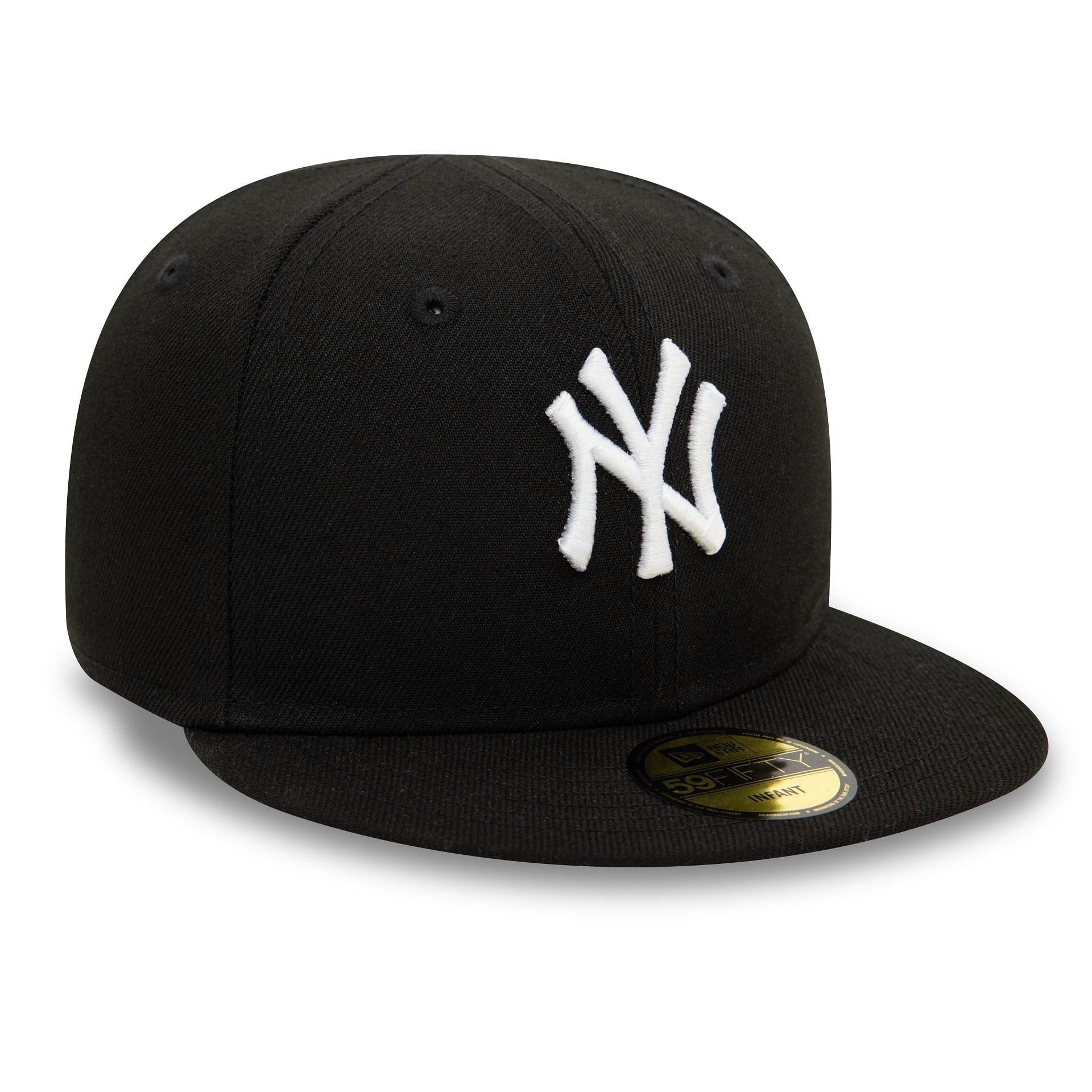 Sort New Era New York Yankees babyfitted cap med 59FIFTY design til spædbørn, blødt og komfortabelt hovedbeklædning.