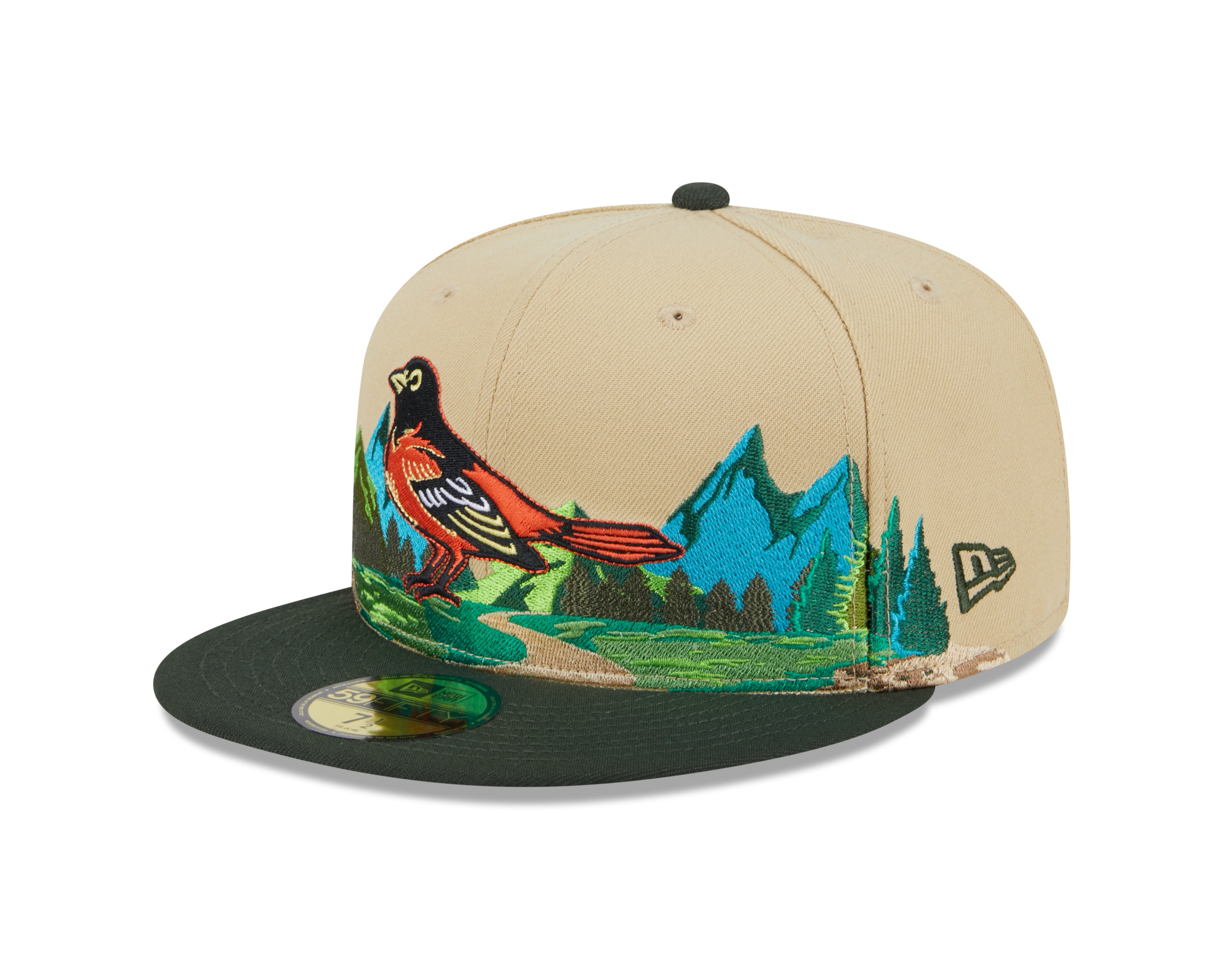 New Era - 59Fifty Fitted Cap TEAM LANDSCAPE - Baltimore Orioles - VGD - Headz Up 