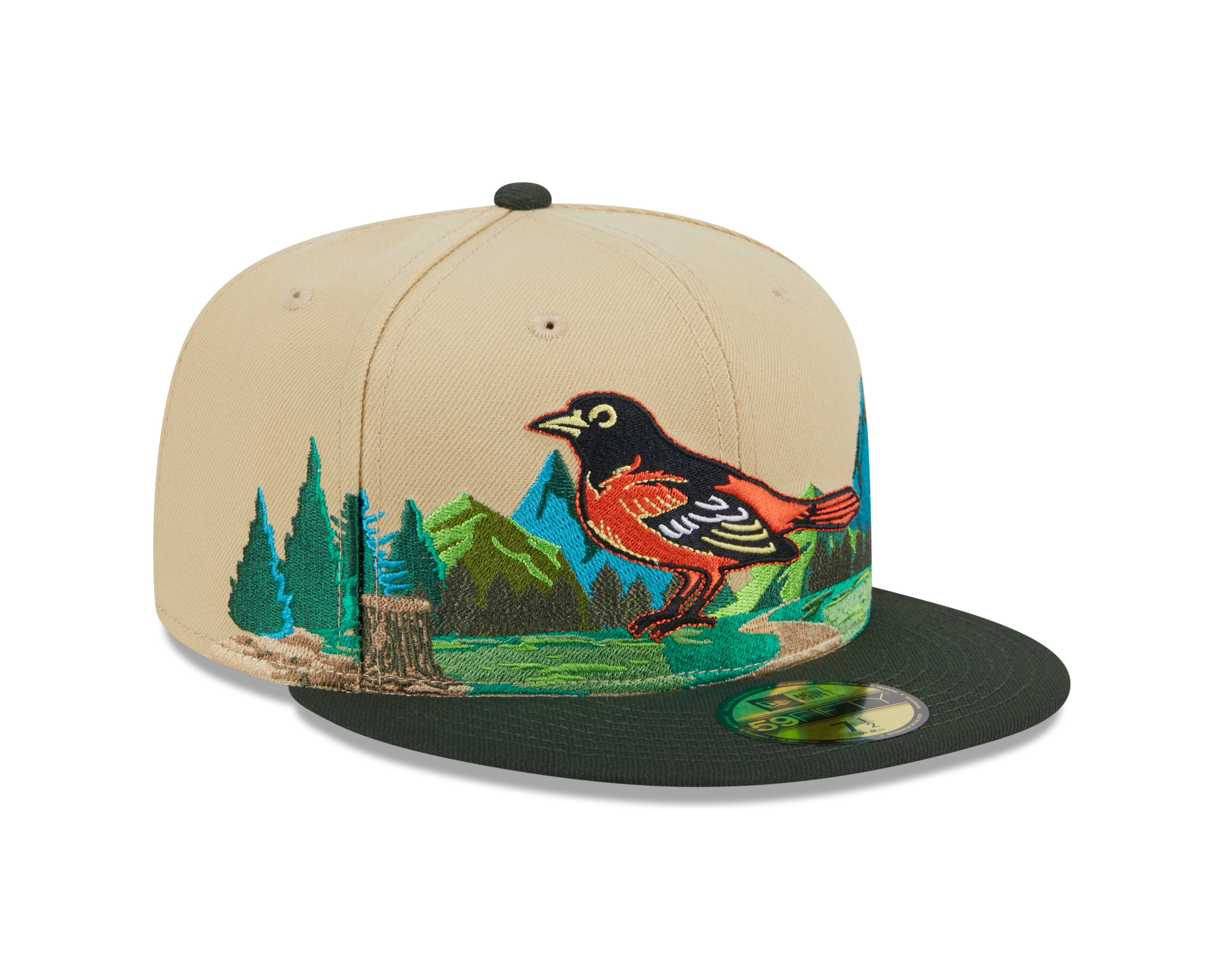 New Era - 59Fifty Fitted Cap TEAM LANDSCAPE - Baltimore Orioles - VGD - Headz Up 