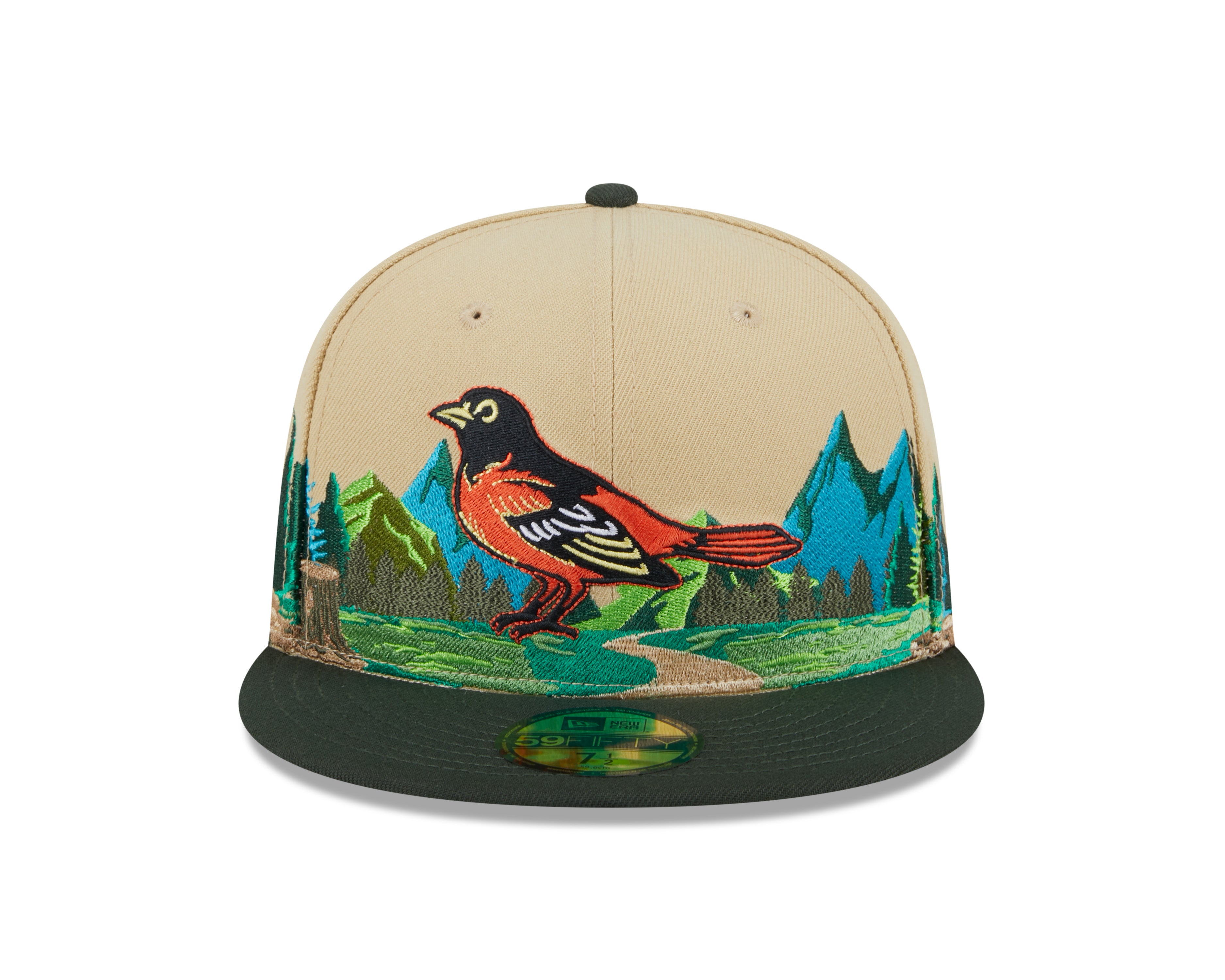 New Era - 59Fifty Fitted Cap TEAM LANDSCAPE - Baltimore Orioles - VGD - Headz Up 
