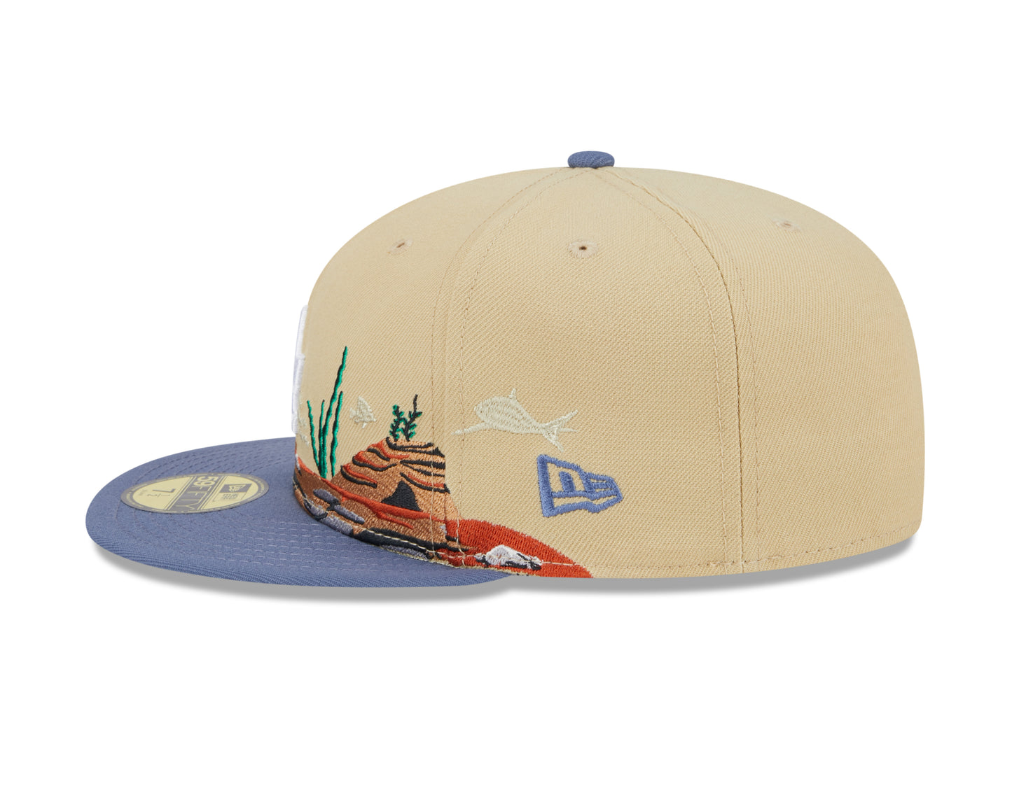 New Era - 59Fifty Fitted Cap TEAM LANDSCAPE - Los Angeles Dodgers - VGD - Headz Up 