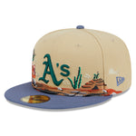New Era - 59Fifty Fitted Cap TEAM LANDSCAPE - Oakland Athletics - VGD - Headz Up 
