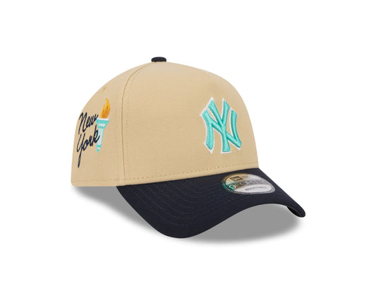 New Era - New York Yankees - City Side Patch - 9forty A-Frame Cap - Light Beige - Headz Up 