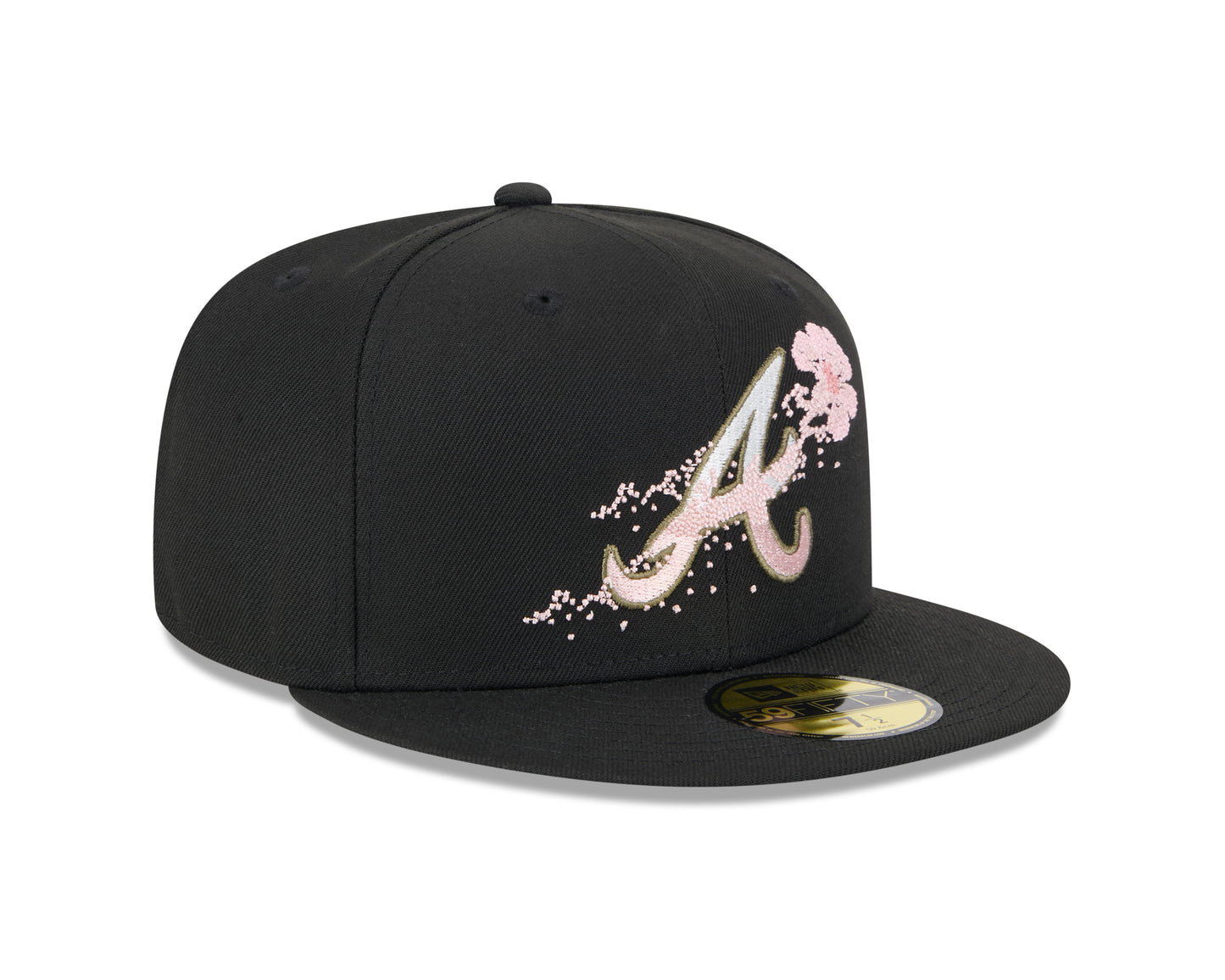 New Era - 59fifty Fitted Cap - Atlanta Braves - DOTTED FLORAL - Black - Headz Up 