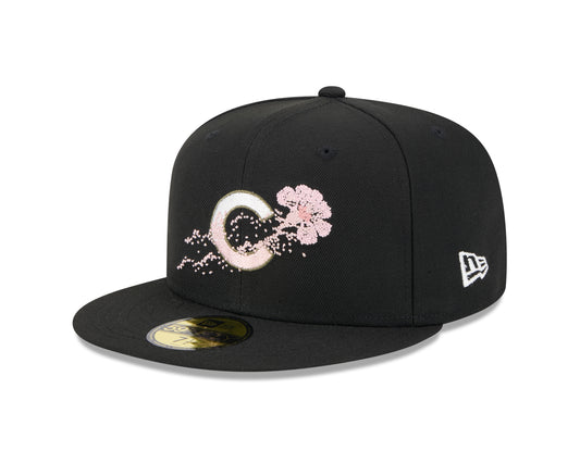 New Era - 59fifty Fitted Cap - Chicago Cubs - DOTTED FLORAL - Black - Headz Up 