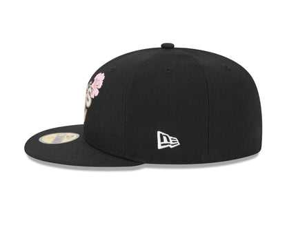 New Era - 59fifty Fitted Cap - Oakland Athletics - DOTTED FLORAL - Black - Headz Up 