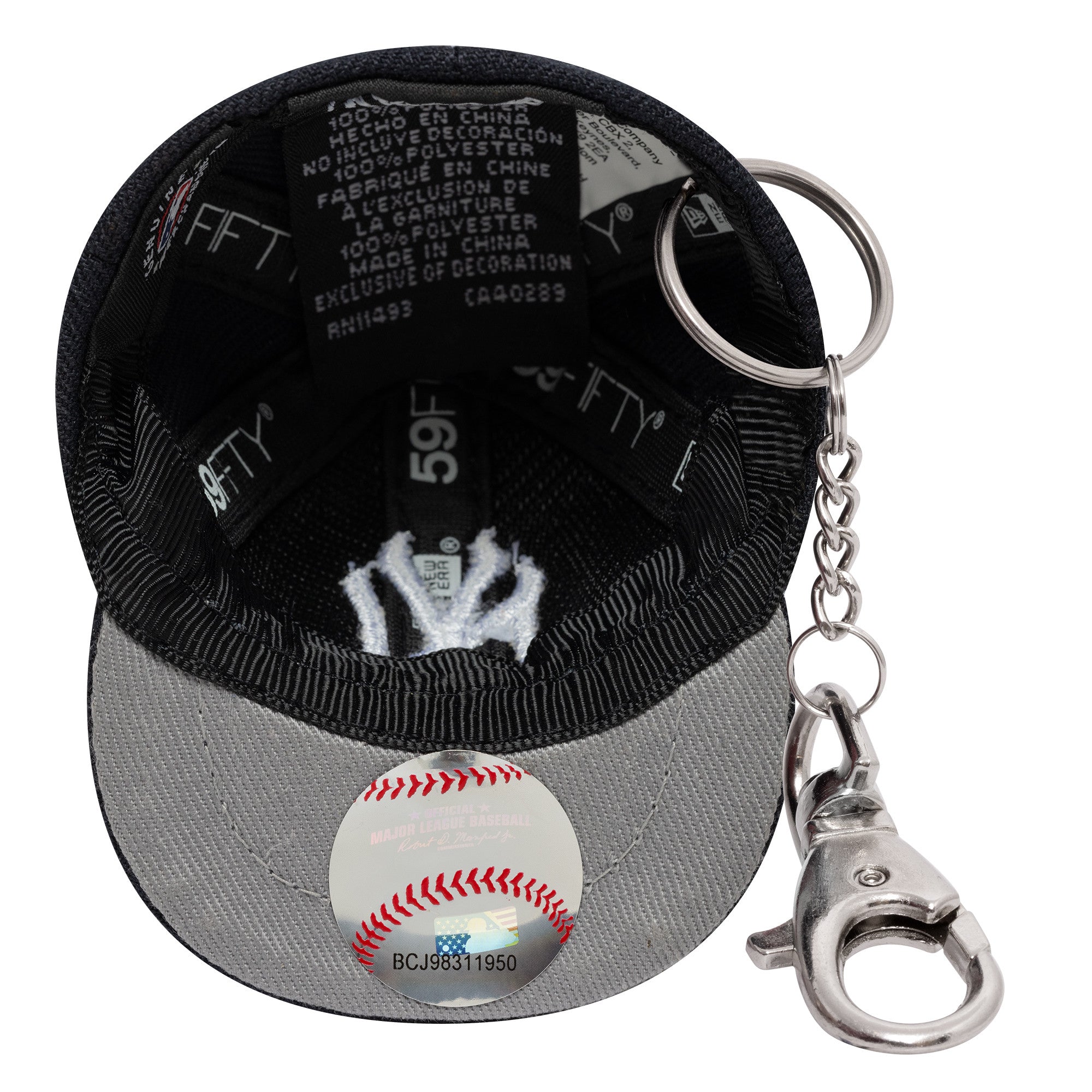 Nyt Era MLB mini nøglering med New York Yankees logo, sportstil til accessories og samling.