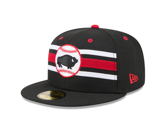 New Era - 59fifty Fitted - MiLB - Theme Night - Buffalo Bisons- Black/Red