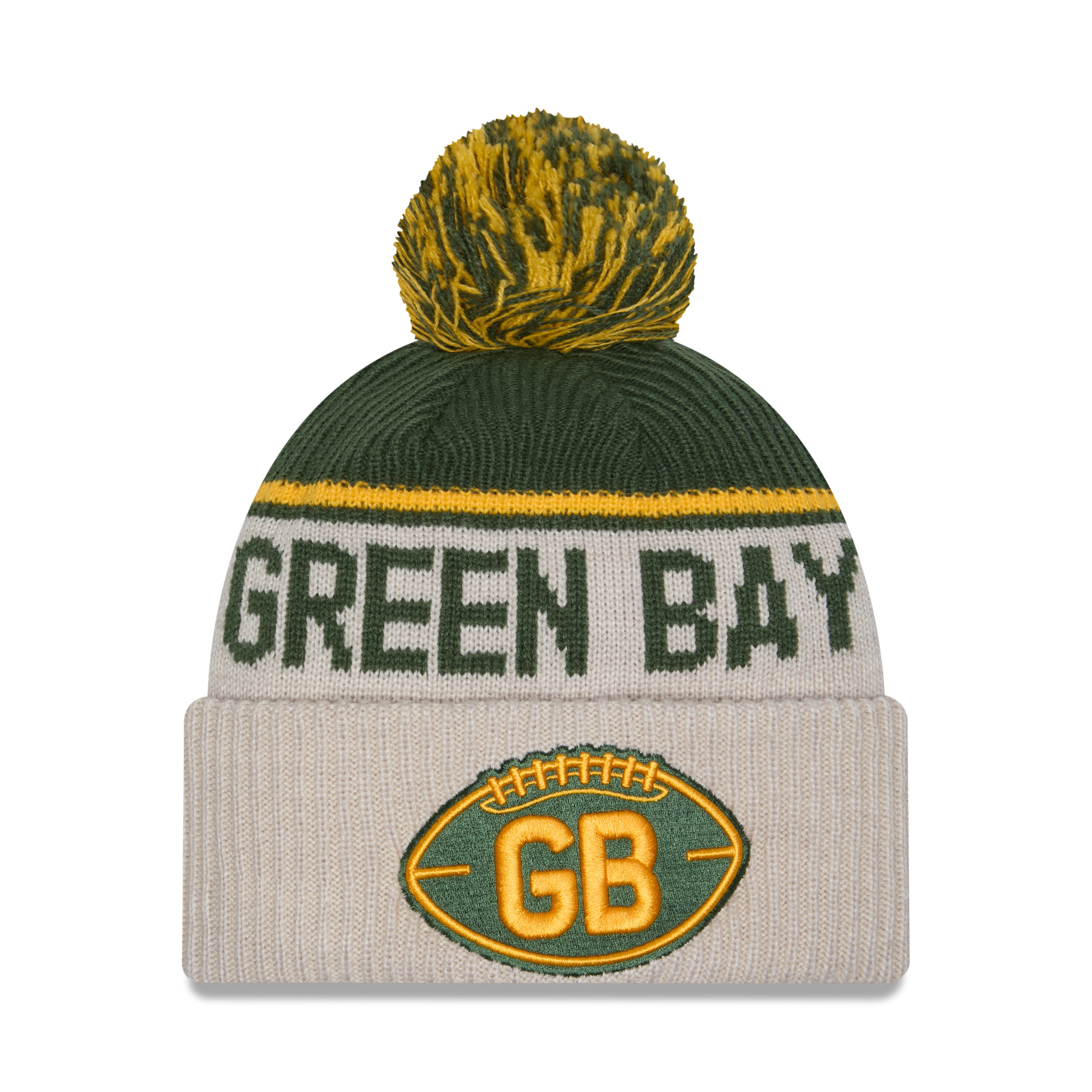 New Era - Green Bay Packers - NFL Sideline Beanie - Stone/OTC - Headz Up 
