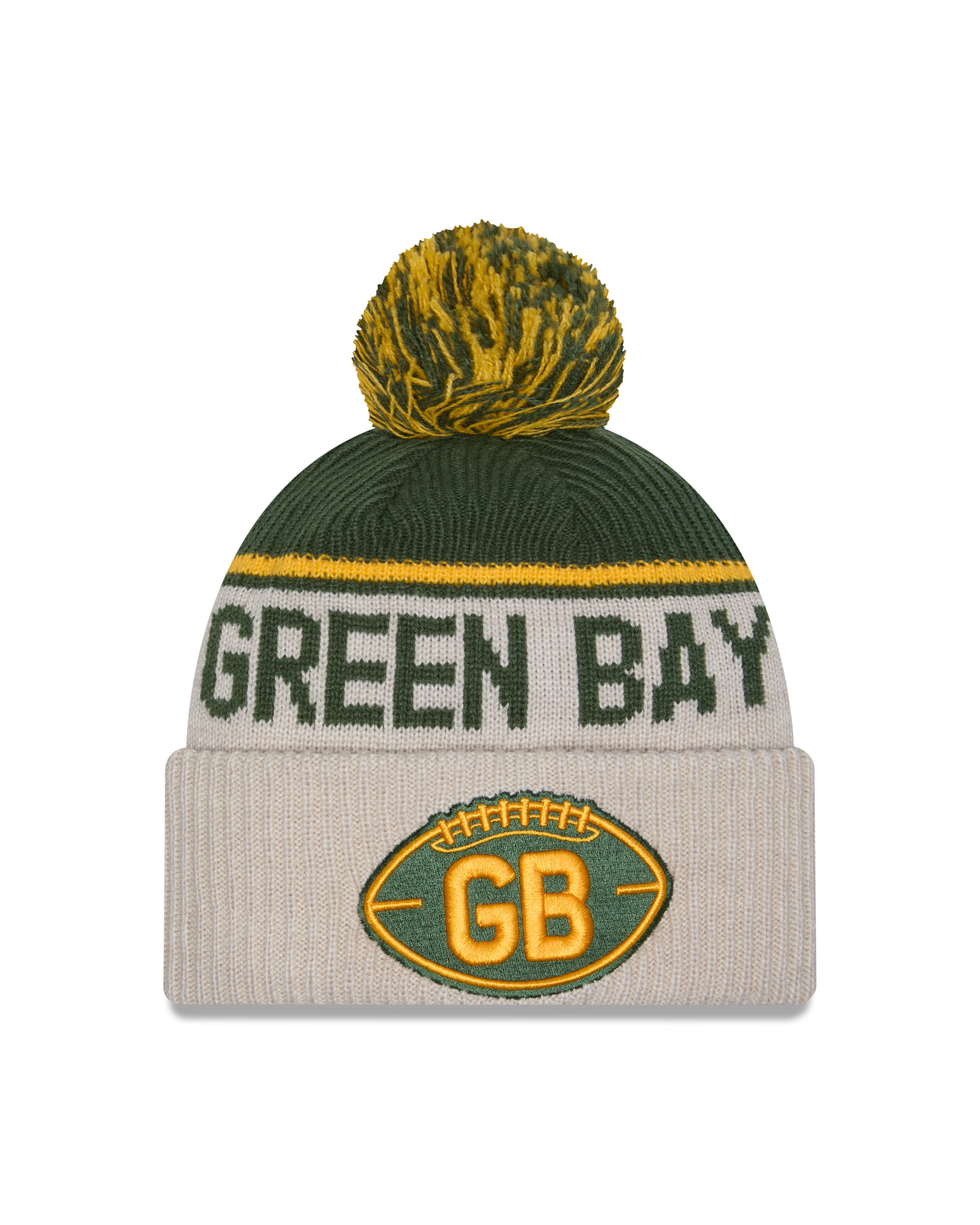 New Era - Green Bay Packers - NFL Sideline Beanie - Stone/OTC - Headz Up 