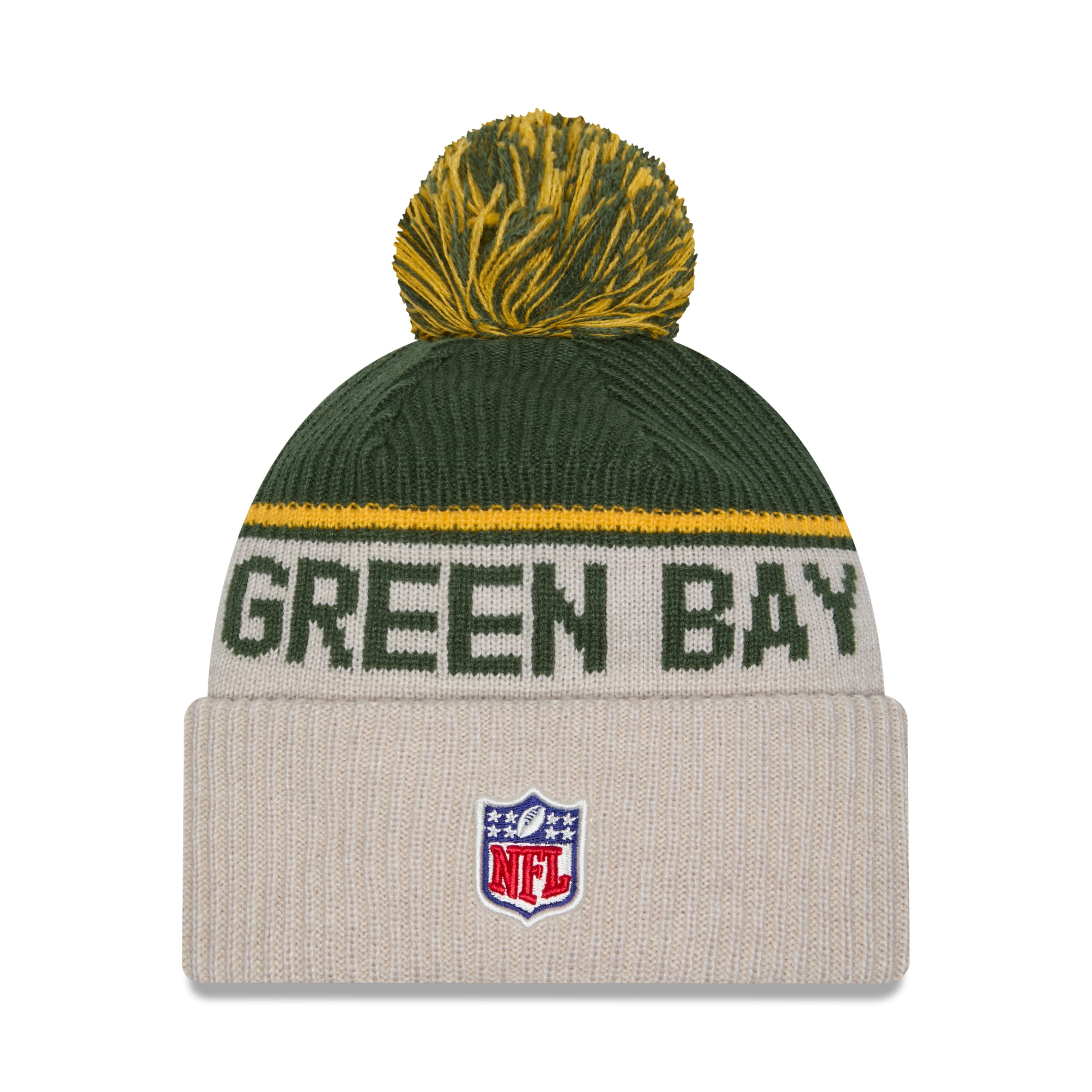 New Era - Green Bay Packers - NFL Sideline Beanie - Stone/OTC - Headz Up 