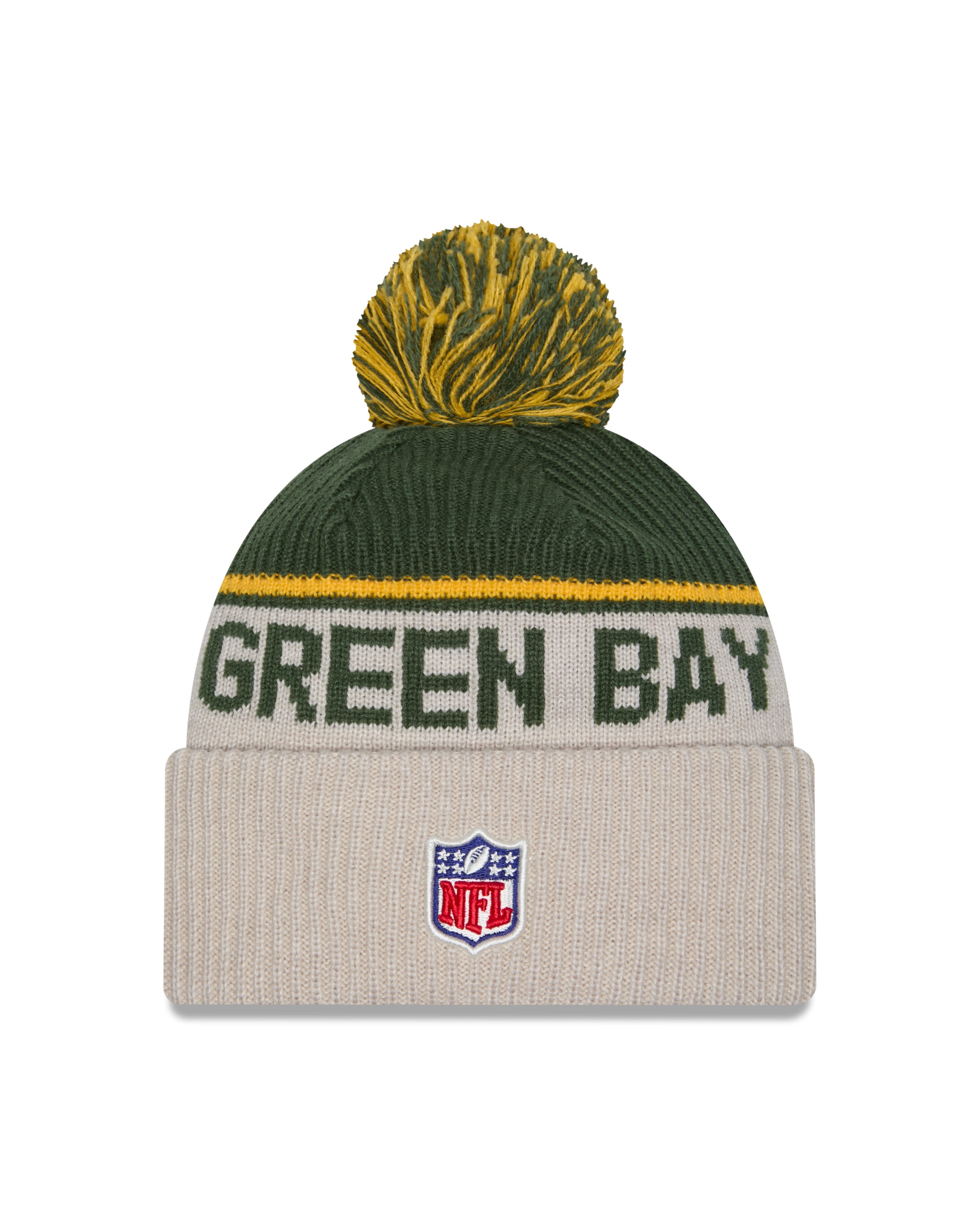 New Era - Green Bay Packers - NFL Sideline Beanie - Stone/OTC - Headz Up 
