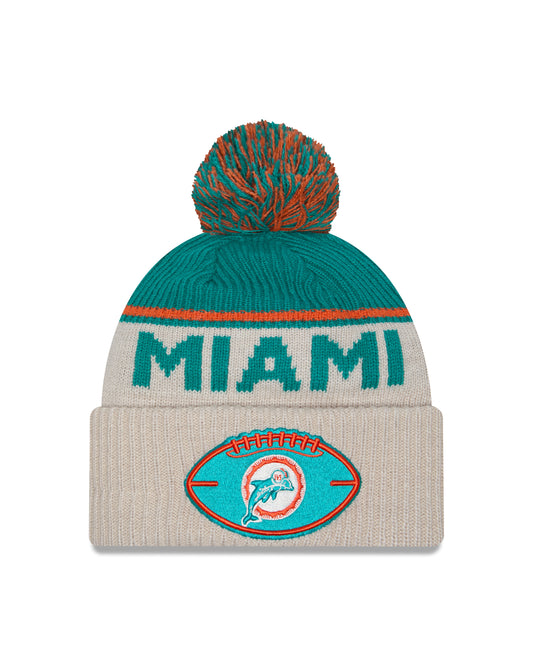 New Era - Miami Dolphins - NFL Sideline Beanie - Stone/OTC