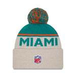 New Era - Miami Dolphins - NFL Sideline Beanie - Stone/OTC - Headz Up 