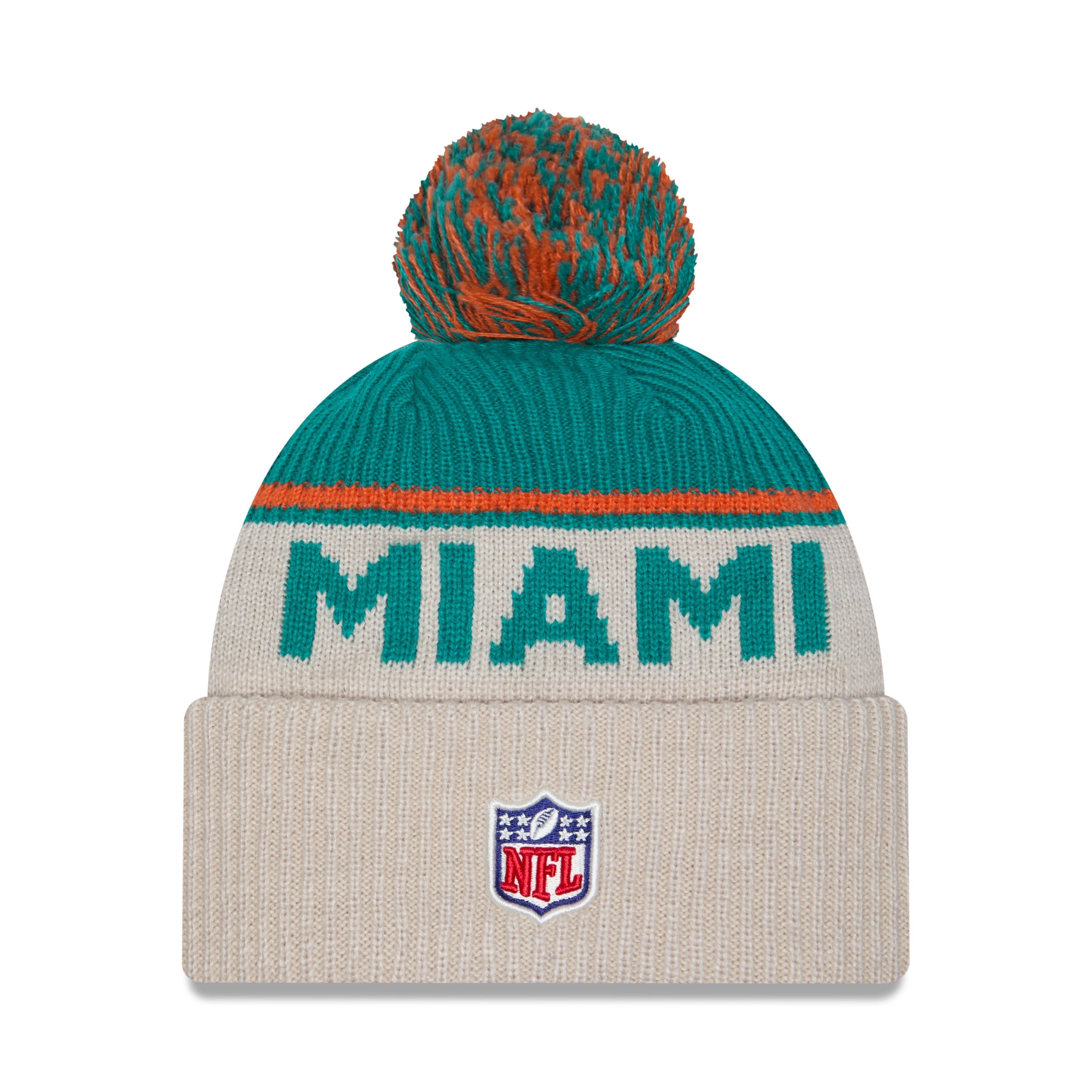 New Era - Miami Dolphins - NFL Sideline Beanie - Stone/OTC - Headz Up 