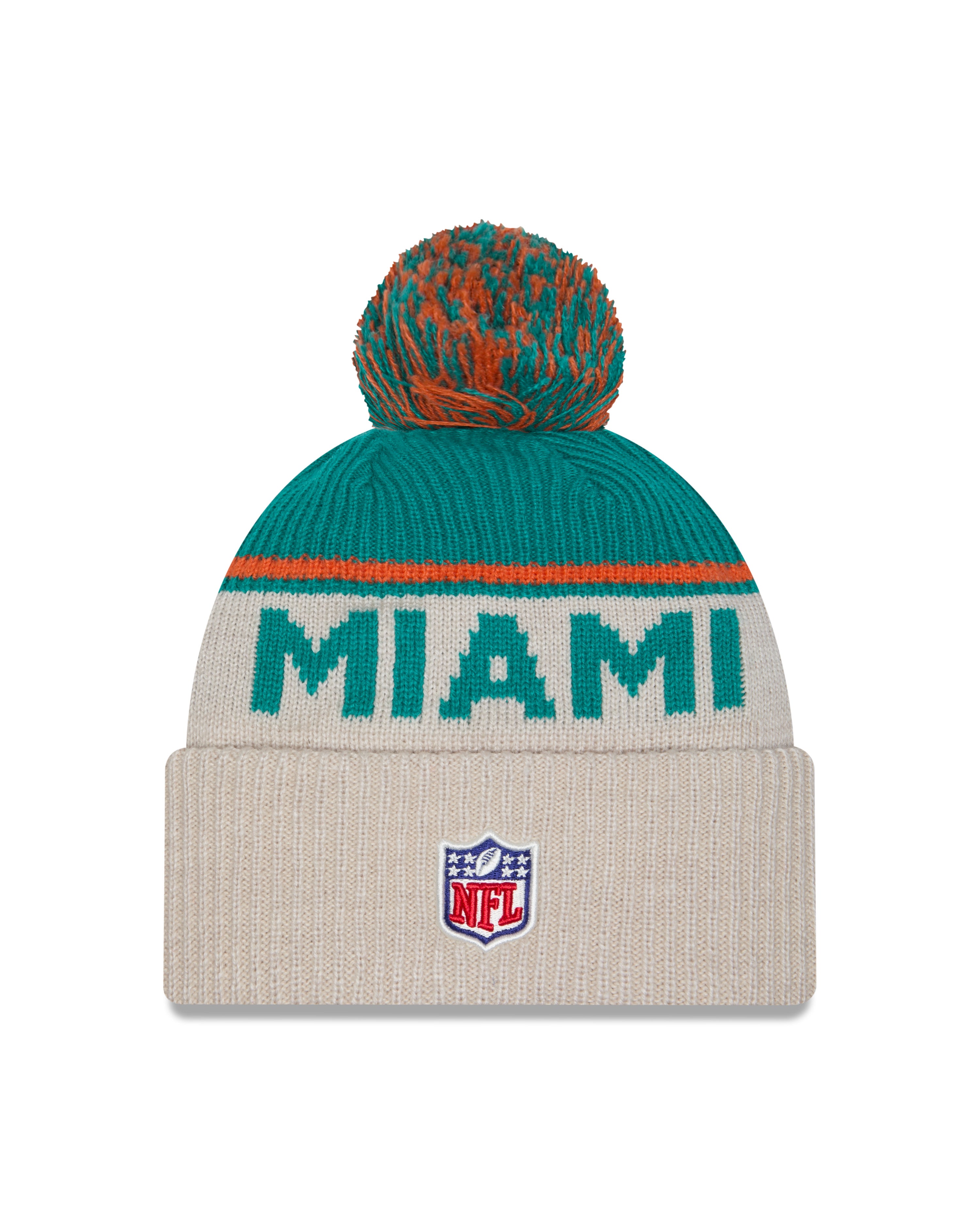 New Era - Miami Dolphins - NFL Sideline Beanie - Stone/OTC - Headz Up 