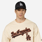 New Era - MLB RIB Infill OS T-Shirt  - Los Angeles Dodgers - Light Beige - Headz Up 