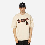 New Era - MLB RIB Infill OS T-Shirt  - Los Angeles Dodgers - Light Beige - Headz Up 