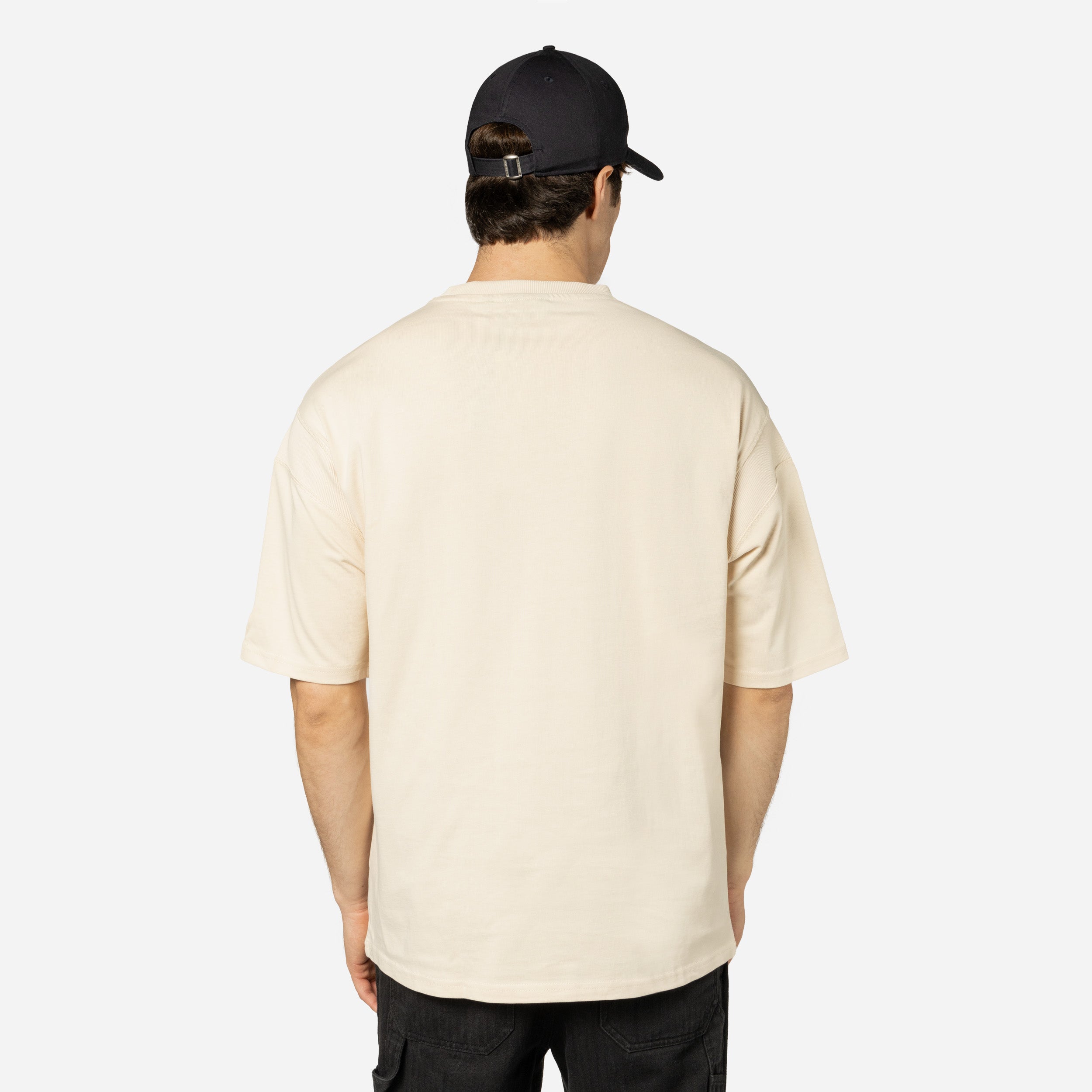 New Era - MLB RIB Infill OS T-Shirt  - Los Angeles Dodgers - Light Beige - Headz Up 