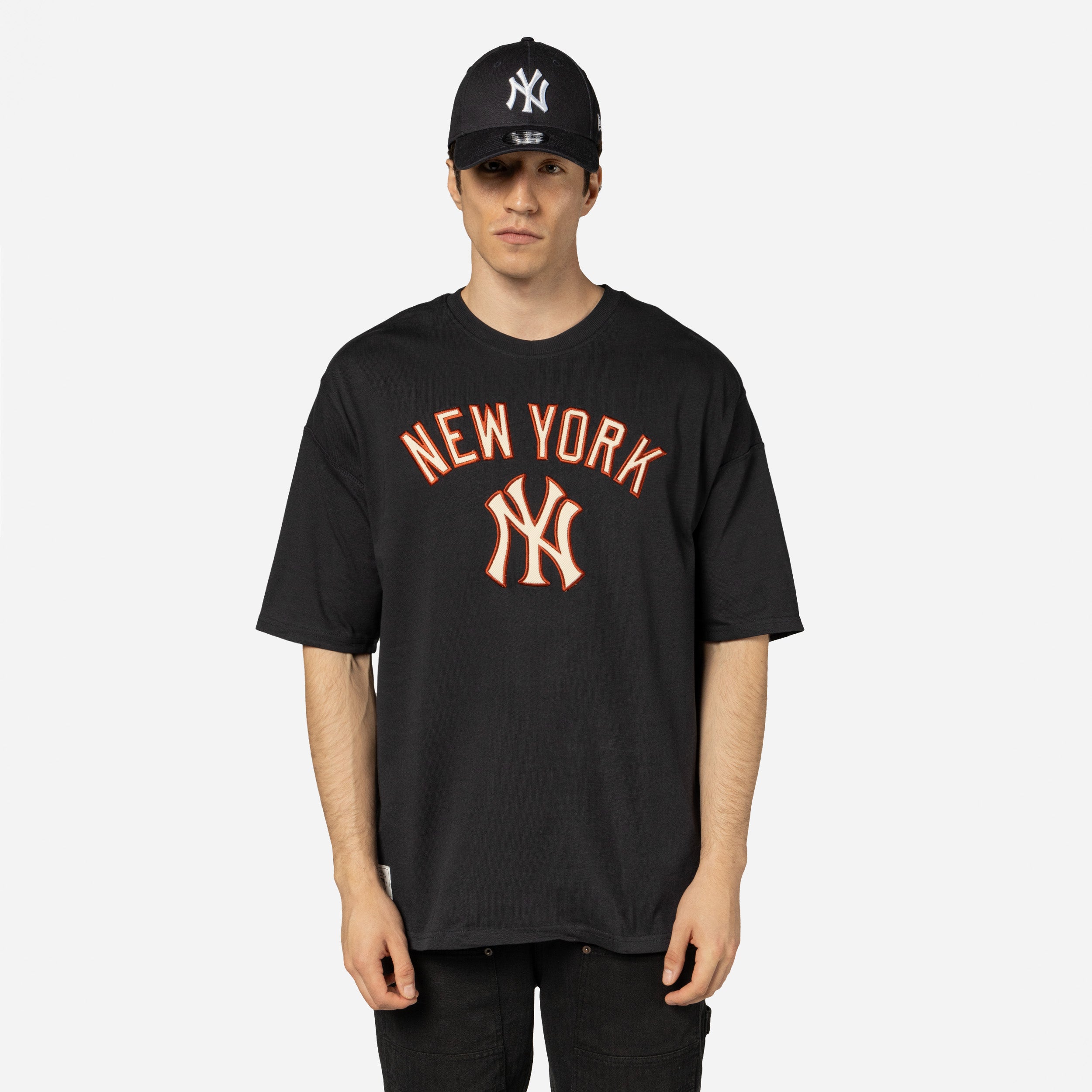 New Era - MLB RIB Infill OS T-Shirt  - New York Yankees - Navy - Headz Up 
