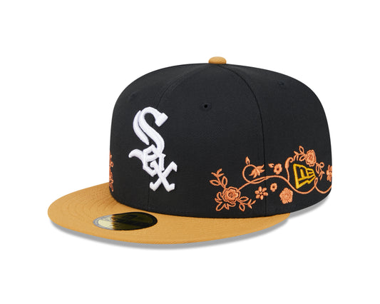 New Era - 59Fifty Fitted - FLORAL VINE - Chicago White Sox - Black