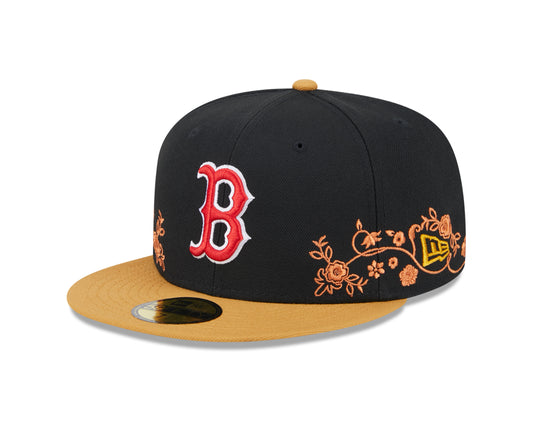 New Era - 59Fifty Fitted - FLORAL VINE - Boston Red Sox - Black