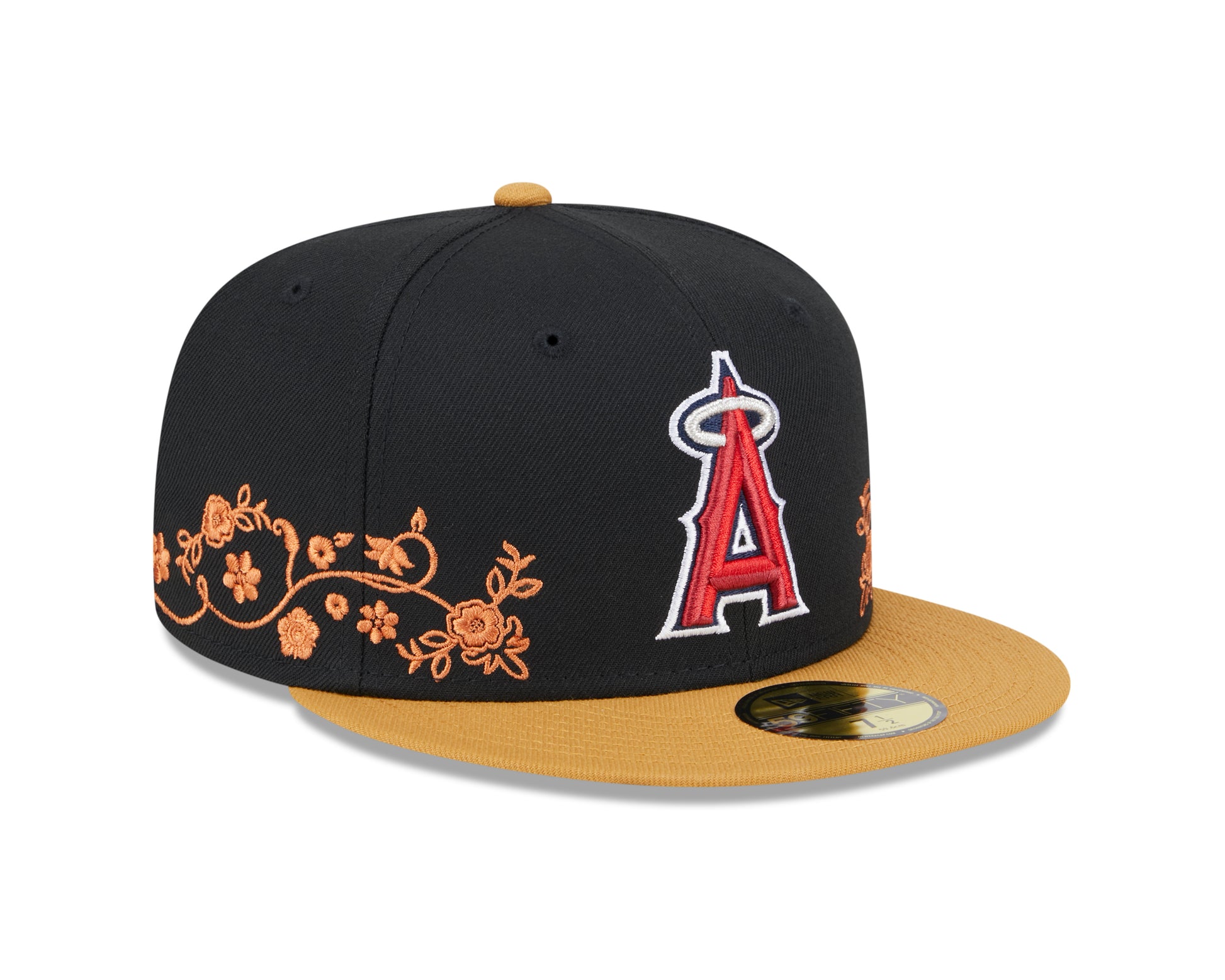 New Era - 59Fifty Fitted - FLORAL VINE - Anaheim Angels - Black - Headz Up 