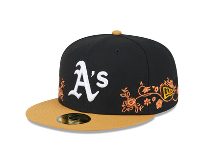 New Era - 59Fifty Fitted - FLORAL VINE - Oakland Athletics - Black - Headz Up 