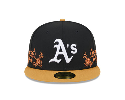 New Era - 59Fifty Fitted - FLORAL VINE - Oakland Athletics - Black - Headz Up 