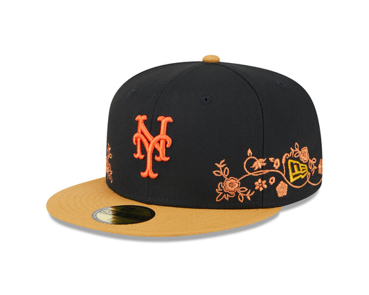New Era - 59Fifty Fitted - FLORAL VINE - New York Mets - Black