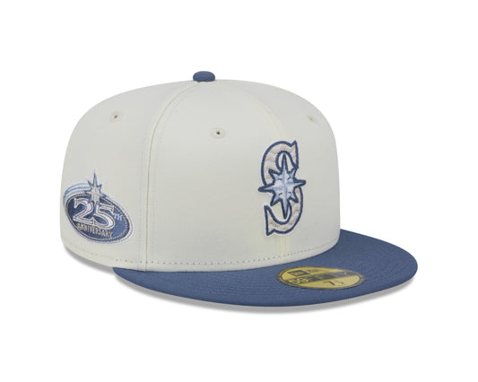 New Era - 59Fifty Fitted - Seattle Mariners - Wavy Chainstitch - White