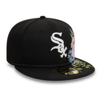 Sort New Era 59FIFTY fitted kasket med blomsterbroderi af Chicago White Sox på fronten.
