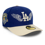New Era 59FIFTY fitted baseball cap med Los Angeles Dodgers TEAM WINGS logo i blåt, justerbar kasket til fans.