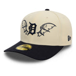 Sort New Era 59FIFTY fitted cap med Detroit Tigers TEAM WINGS logo og stenfarvet design, perfekt til fans.