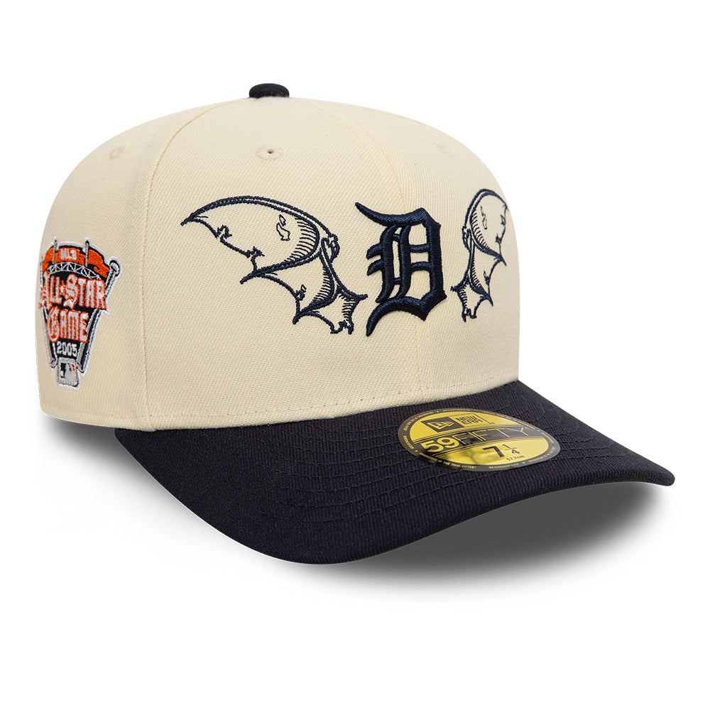 New Era 59FIFTY fitted baseballkasket med Detroit Tigers TEAM WINGS design i stenfarve, justerbart fit og logo foran