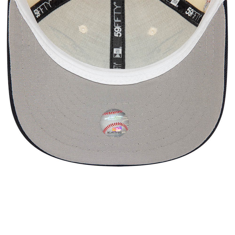 New Era 59FIFTY fitted cap til Detroit Tigers med team Wings design i stenfarvet stof, sporty og stilfuld baseballkasket