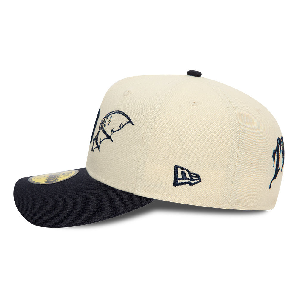 New Era 59FIFTY fitted cap med Detroit Tigers TEAM WINGS design i stenfarve, synlig foran.
