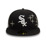 Sort New Era 59FIFTY fitted cap med Chicago White Sox logo og ZODIAC-design, blødt og komfortabelt cap til sport og fritid