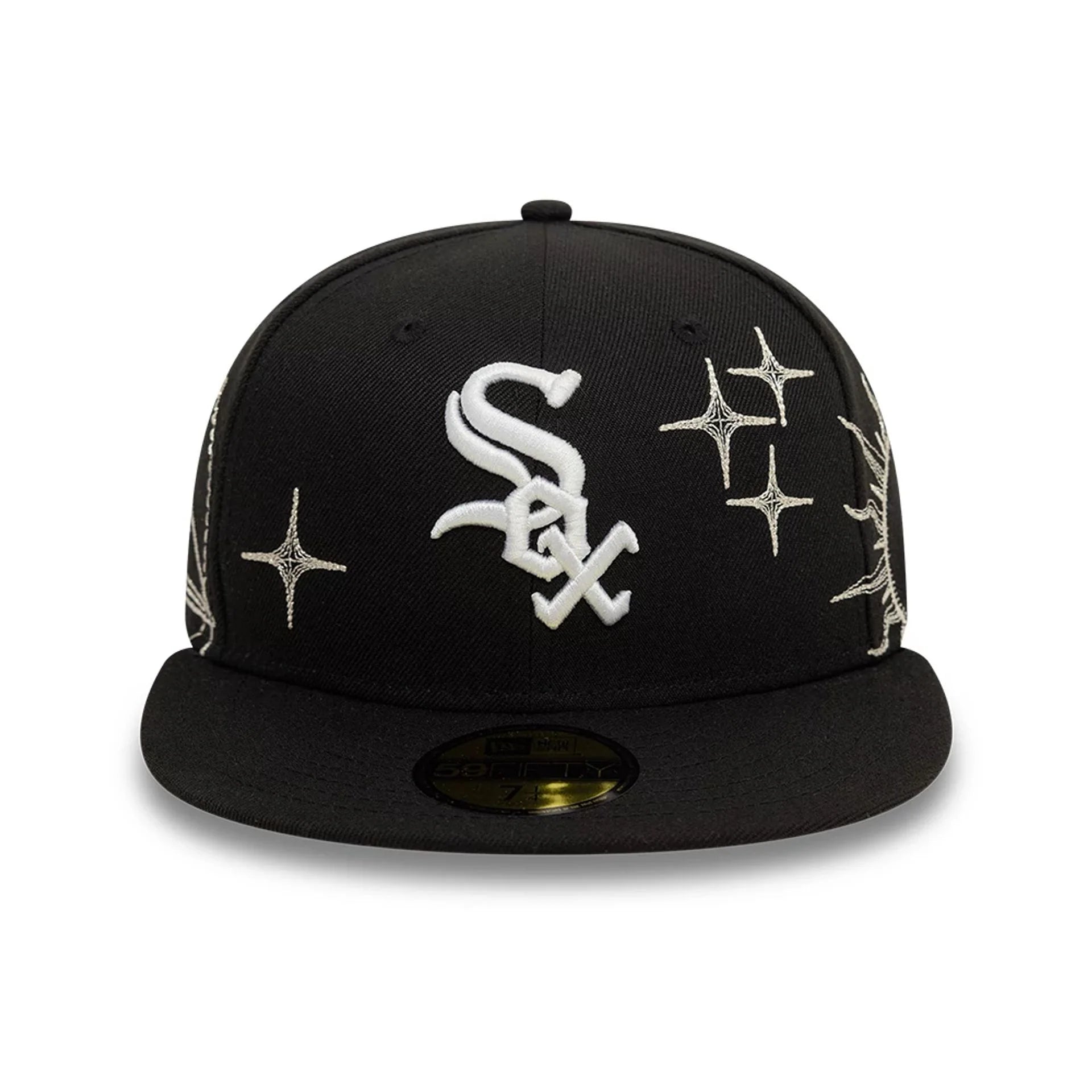 Sort New Era 59FIFTY fitted cap med Chicago White Sox logo og ZODIAC-design, blødt og komfortabelt cap til sport og fritid