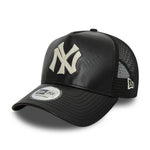 New Era - New York Yankees - Leather Trucker Cap - Black - Headz Up 