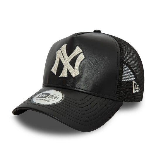 New Era - New York Yankees - Leather Trucker Cap - Black